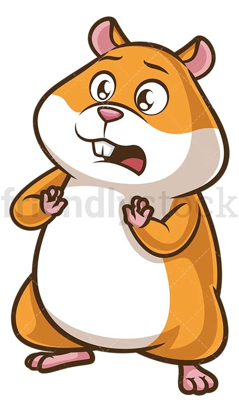 Scared Hamster Cartoon Clipart Vector - FriendlyStock