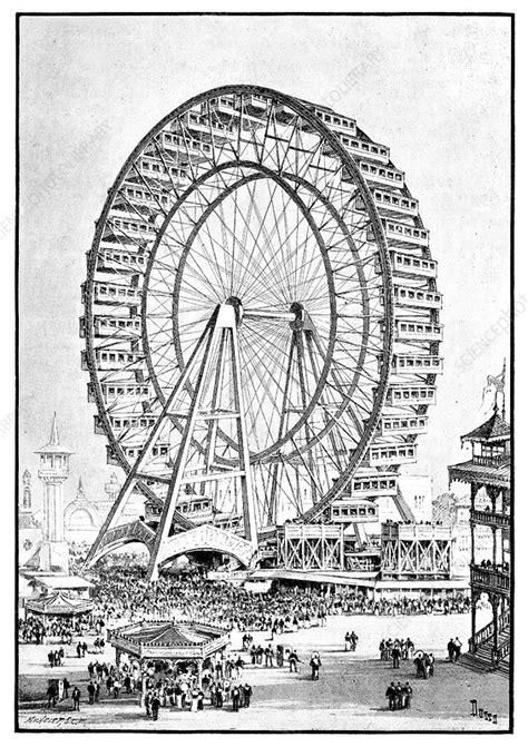 Chicago World Fair ferris wheel, 1893 - Stock Image - C013/9106 ...