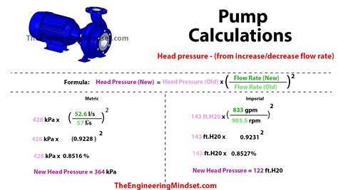 how to calculate pump head pressure for an increase or decrease in flow ...