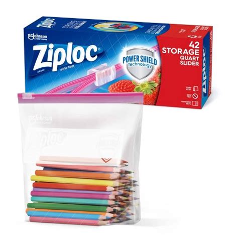 Ziploc Slider Storage Quart Bags : Target