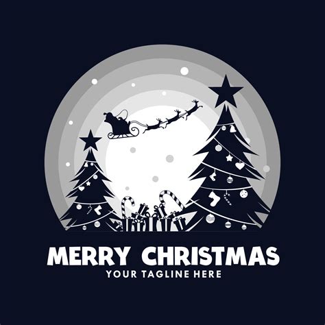 illustration merry christmas logo design template 11161935 Vector Art ...