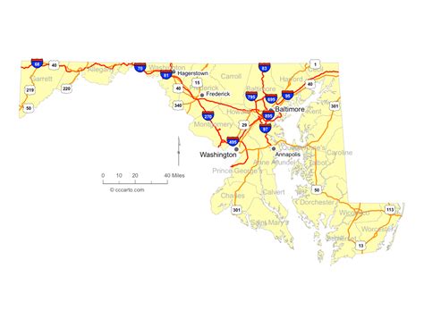 Printable Road Map Of Maryland