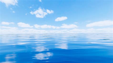 Sea or ocean with waves and clear sky with white clouds. Background or ...