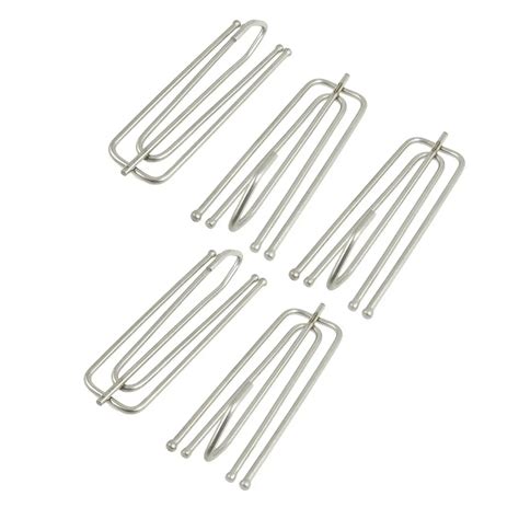 5 Pcs Deep Pinch Pleat Prong Curtain Hooks Silver Tone-in Robe Hooks ...