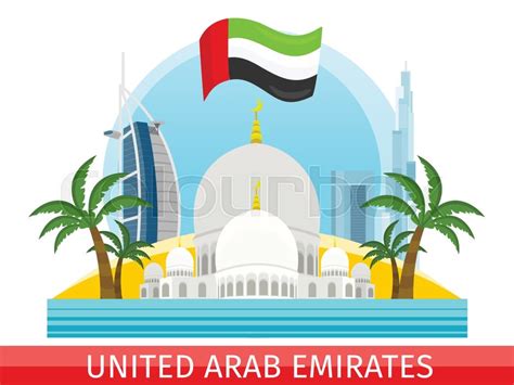 United Arab Emirates tourism poster ... | Stock vector | Colourbox