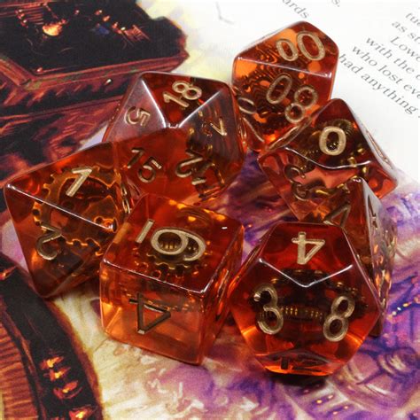 Gears of Fate - RPG Dice Set with Gearwheel Inclusion – Awesome Dice