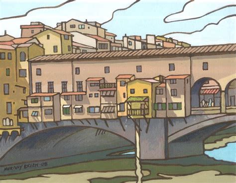 Ponte Vecchio arch bridge, Florence, Italy, 8x10 inches, Acrylic on ...