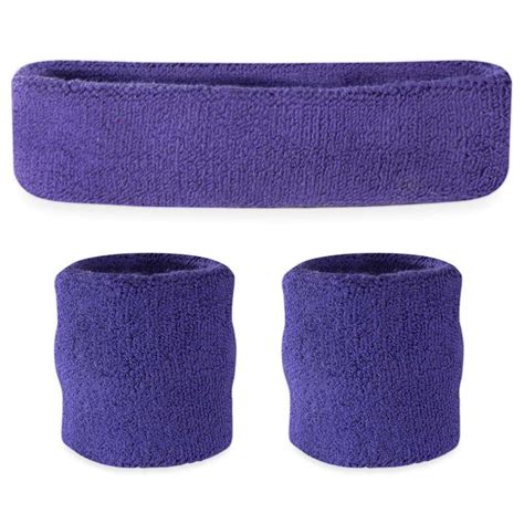 Suddora Purple Headband/Wristband Set - Sports Sweatbands for Head and ...