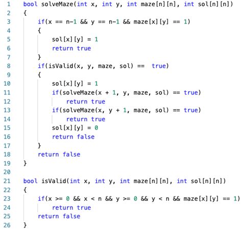 rat in a maze using recursive backtracking