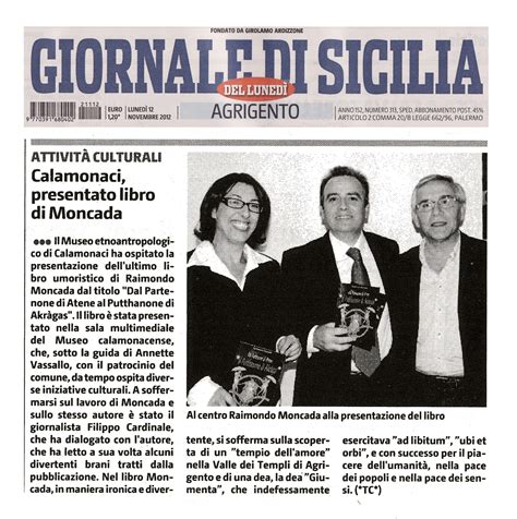 Divina Giumenta : Il Giornale di Sicilia dà spazio al Putthanone di ...