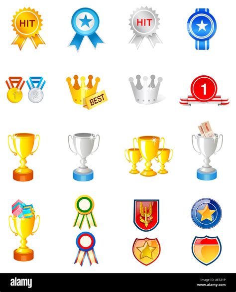 Different types of trophies and medals Stock Photo - Alamy