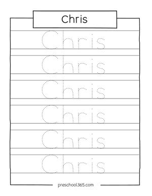 Printable Name Tracing Worksheets Preschool