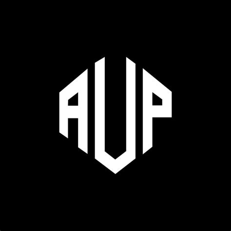 diseño de logotipo de letra aup con forma de polígono. aup polígono y ...