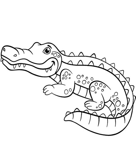 Cartoon alligator coloring page to print