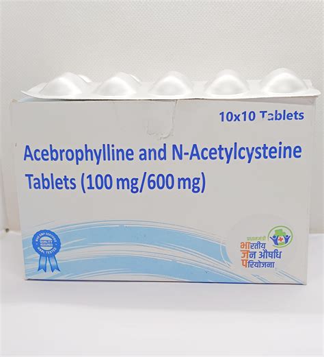 Acebrophylline 100mg and Acetylcysteine 600mg Tablets – Jan Aushadhi Store