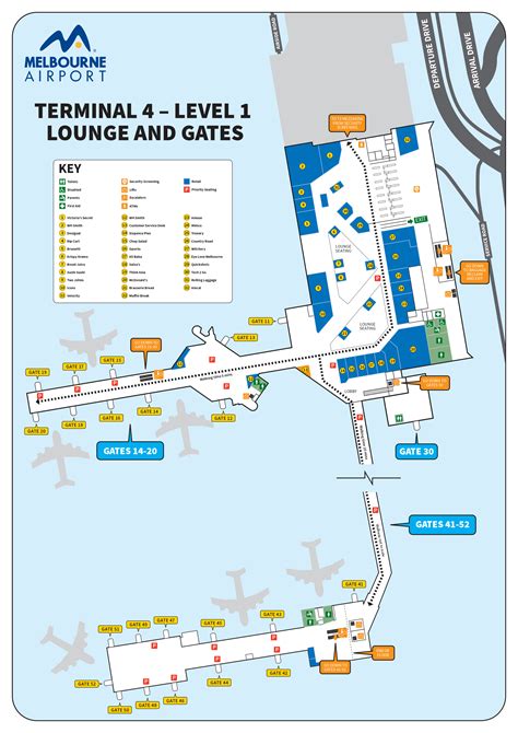 Melbourne Airport Map (MEL) - Printable Terminal Maps, Shops, Food ...