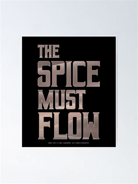 "Dune - The Spice Must Flow (Light) -" Poster for Sale by Printerially ...