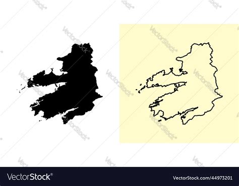 Kerry map ireland europe filled and outline map Vector Image