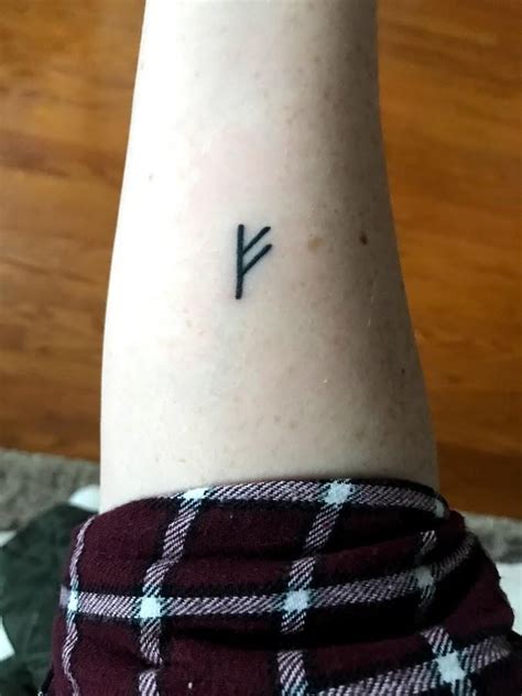 My first tattoo- a fehu rune for my dad (background in comments) by ...