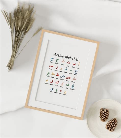 Arabic Alphabet Poster Arabic Wall Art Digital Download - Etsy