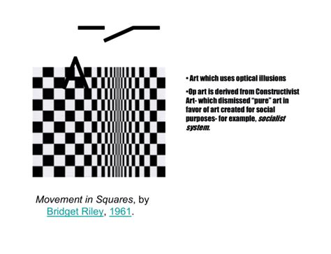 Movement in Squares, by Bridget Riley, 1961.