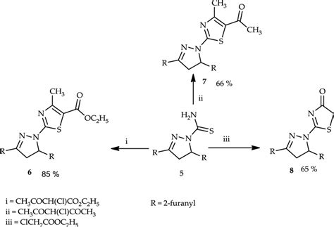 Synthesis of thiazole derivatives 6–8 | Download Scientific Diagram