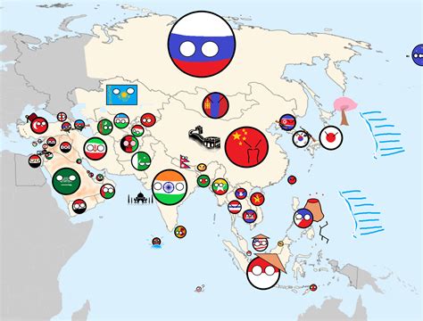 My Second project . Asia Map ! : r/countryballs_comics