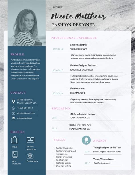 Fashion Designer Resume Template | Visme