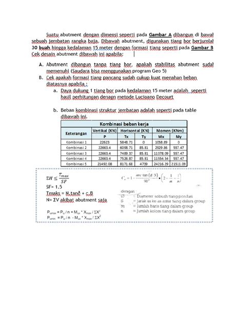 Abutment Jembatan Kereta Api | PDF | Silt | Clay