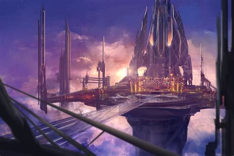 Sky City | Fantasy landscape, Fantasy city, City landscape