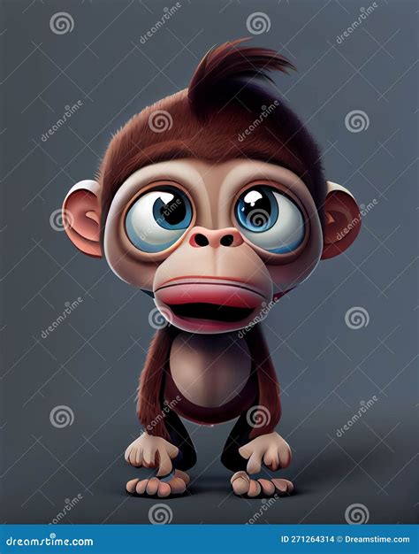 An Illustration of Cute Funny Monkey Character Created with AI Tools ...