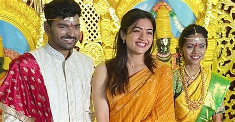 Rashmika Mandanna's yellow saree look at her assistant's wedding goes ...