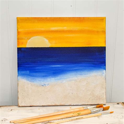 Sunset Painting Easy Beach - Painters Legend