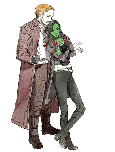 Guardians Of The Galaxy Gamora And Star Lord Fan Art