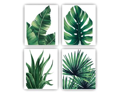 Buy Botanical Prints Wall Art 8X10 UNFRAMED for Bathrooms, 4 Pieces ...