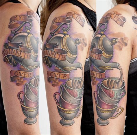 teacup and teapot tattoo "my cup runneth over" | Teapot tattoo, Teacup ...