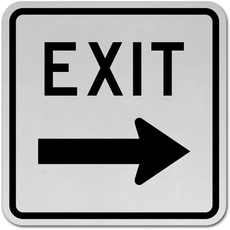 Exit (Right Arrow) Sign T5566 - by SafetySign.com