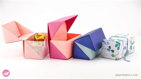 Origami Hinged Prism Gift Box Diagram - Paper Kawaii Shop