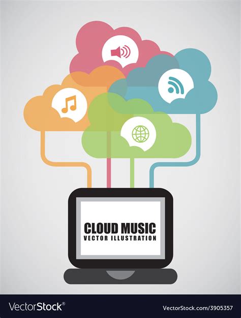 Cloud music design Royalty Free Vector Image - VectorStock