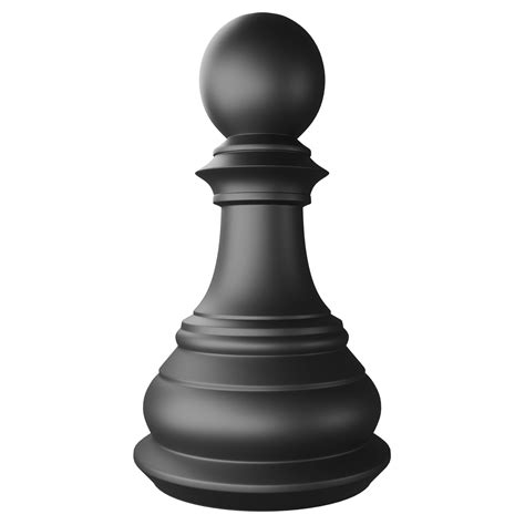 Black pawn chess piece clipart flat design icon isolated on transparent ...