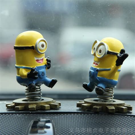 2 pcs/set minion car ornaments cute car accessories car styling for ...