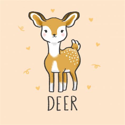 Cartoon Deer Drawing Easy