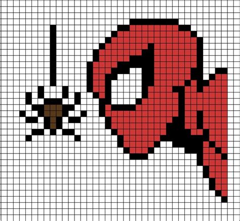 Spiderman (with spider) Pixel Art | Spiderman pixel art, Easy pixel art ...