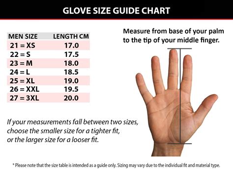 Footjoy Golf Glove Size Chart