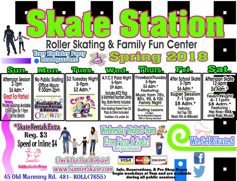 Roller Skating Rink Sumter, South Carolina – Skating Schedule