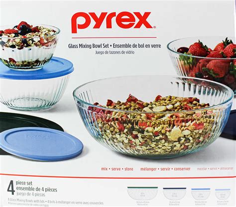 Pyrex Glass Mixing Bowl Set - 4pcs - NEW - Walmart.com