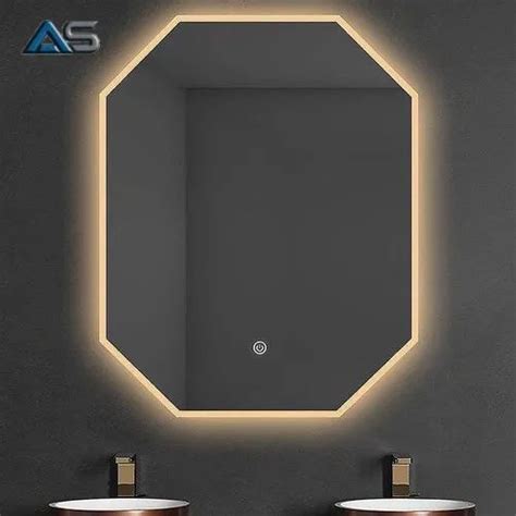 Hexagon Shape Glass Led Wall Mirror for Bedroom , Office, Home, Hotels ...