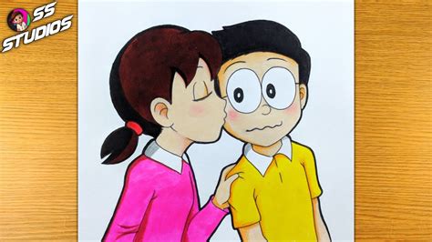 Nobita and Shizuka love drawing | How to draw Nobita Shizuka | Shizuka ...