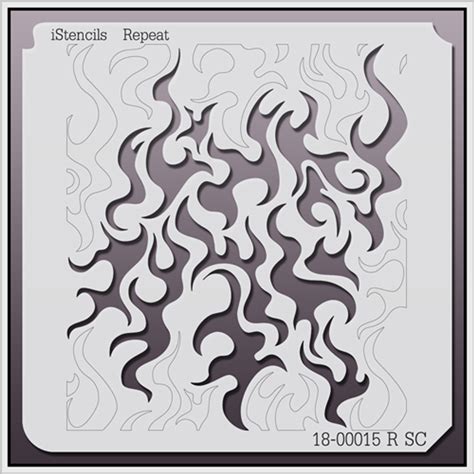 18-00015 R SC Flame Pattern Stencil - iStencils