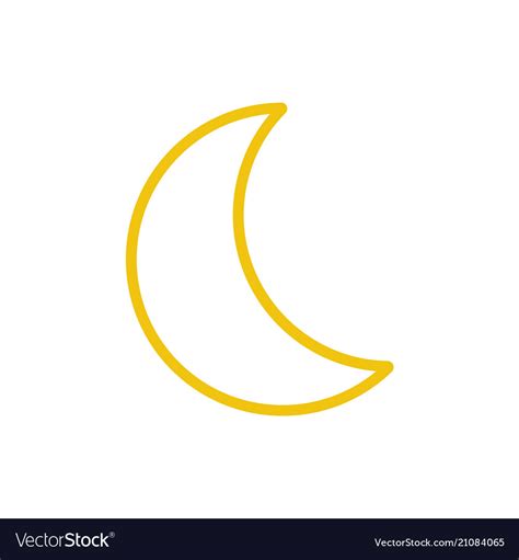 Yellow moon icon line color nature symbol Vector Image